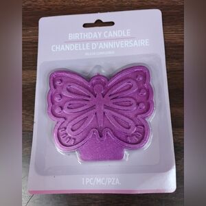 Metallic Purple Butterfly Candle